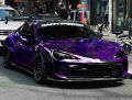 PET Forged Carbon Fiber Vinyl Wrap Glossy Laser Purple Bubble-Free Waterproof Car & Motorcycle Sticker Body Covering Films Decal. 