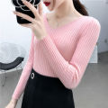 Autumn Winter Knitted V Neck Women Sweaters Casual Long Sleeve Pullover Soft Warm Sweater Femme Fashion Basic Solid Jersey Tops. 