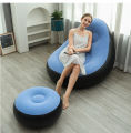 Inflatable Lazy Sofa Chair PVC Flocking Foldable Sofa With Slip-on Lunch Lounge Chair Set. 