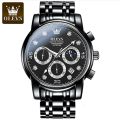 O'levs Watches for Men Diamond Business Dress Analog Quartz Stainless Steel Date Luxury Casual Fashion Wrist Watch Waterproof Luminous.