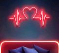 Customize 2×1 Feet Heart Neon Light Sign Red LED Hearts Neon Light Sign Love Neon Heart Signs for Bedroom Wall Decor, Valentines Day, Christmas, Brithday Gift to Girls, Friends Red and White. 