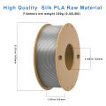 Shimmering Silver Silk PLA 3D Filament: 1.75mm for Bambu Lab/Creality/Anycubic, 0.25KG.