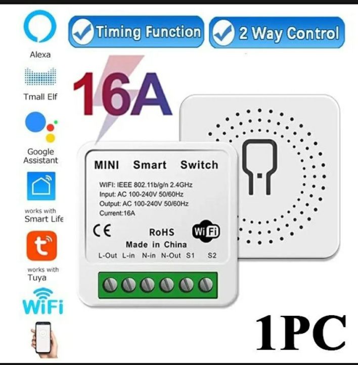 Wifi Switch 2 way 16A Tuya/Smart life App