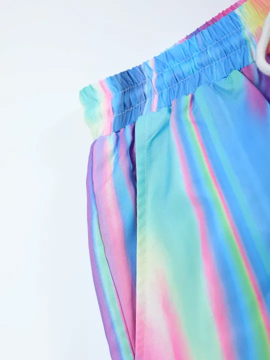 Men's%20Trendy%20Iridescent%20Holographic%20Set%20Gradient%20Tie%20Dye%20Short%20Sleeve%20Shirt%20&%20Drawstring%20Shorts%20Vacation%202%20Piece%20Outfit%202%20-%20Image%204