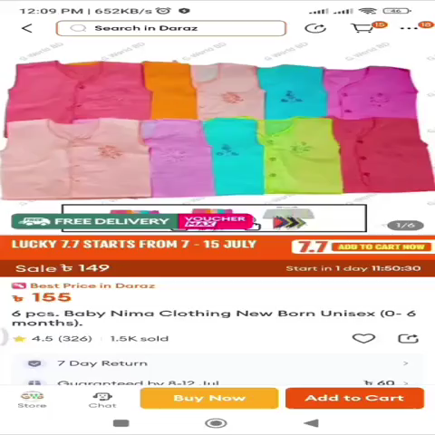 Newborn Unisex Baby Clothes (0–6 Months) – Nima, Printed Nima, Nappy, Multiple Cotton Products