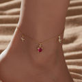 Bohemian Style S925 Sterling Silver Turtle Starfish Pendant Ankle Chain for Girls Trendy Fashion Foot Jewelry.