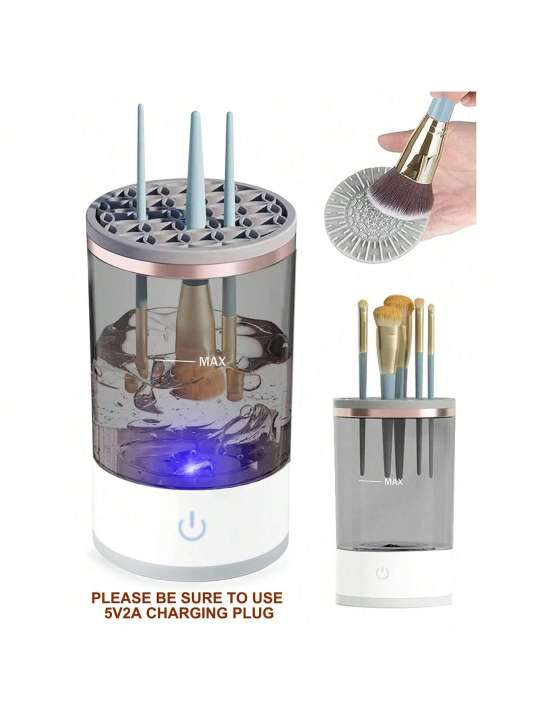 USB Plug Portable Electric Makeup Brush Cleaner with  Makeup Machine Electric USB Quick Cleaner Cleaning Brush Collar Brus