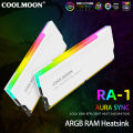 COOLMOON 5V-3PIN ARGB RAM Heatsink Heat Spreader Cooler Memory Cooling Vest with Thermal Silicone Pad for Desktop Computer PC. 
