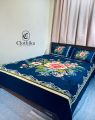 New Design Luxury Panel Bedsheet king size(8feet×7.5feet) with 2 standard size pillows cover for home decorations..