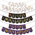 Ramadan Mubarak Banner Bunting Garland Eid Mubarak Lantern Moon Castle Sign Festival Celebration Wall Hanging Party Decorations. 