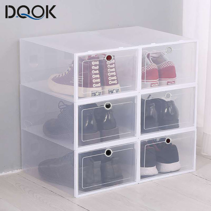 6%20Pack%20Transparent%20shoe%20box%20shoes%20organizers%20thickened%20foldable%20Dustproof%20storage%20box%20Stackable%20combined%20shoe%20cabinet%20Sale%20-%20Image%203