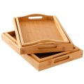 Bamboo Wooden Rectangular Tea Tray Pallet Wood Serving Tray Tea Cup Tray With Handle Wood Dinner Dessert Bread Fruit Food Plate. 