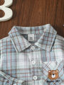 Baby's Boys Long Sleeve Blouse Coat Jacket Outwear 2025 Spring Autumn Plaid Shirts With Pocket Children's Clothes For 1-3Y. 