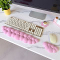 3pcs Cloud Keyboard Wrist Rest Set, Cloud Wrist Rest with Non-Slip Base, Desktop Floral Coaster, Suitable for Keyboard Wrist Pad.
