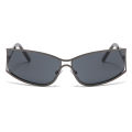 Hiking Camping Y2K Silver Anti Light Glasses Color Hollowed Out Future Sense Of Technology Hot Girls Net Red Glasses Women.