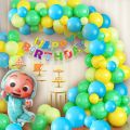 pack of 64 pcs theme set CoComelon Theme Birthday Decorations - 64Pcs Cocomelon Birthday Decoration Items for Girls | Cocomelon Balloons for Birthday | Cocomelon Banner for Birthday | Happy Birthday Decorations for Boys. 