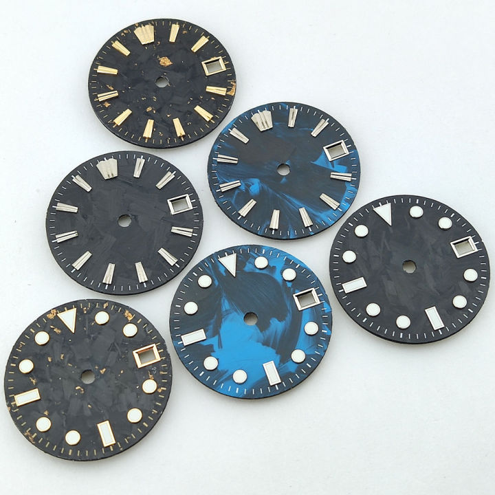 28.5mm%20NH35%20Dial%20Carbon%20Fiber%20Dial%20Blue%20Luminous%20No%20Logo%20High%20Quality%20NH35%20Watch%20Dial%20Fit%20NH35/36/38/39/70%20Movements%20Watch%20Parts%20-%20Image%203