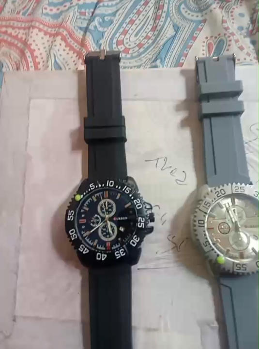 styles watch for men Sports Chronograph Watch for Men – Black & Blue And Silver Dial, Premium Rubber Strap Heavy Duty Black Bezel Rotating