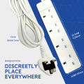 UK Extension Lead 2/4 Way Multi-Outlet Power Strip with Long Cord 13 Amp Fuse Surge Protection for Home Office.
