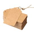 Brown Gift Tags with String Kraft Paper Card, 100pcs 7x4cm Luggage Tag Labels Craft Price Tags with Free 30 Meter Soft Twine Jute DIY (Brown). 