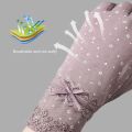 Women Sunscreen Gloves Female Summer Spring Sun Protection Gloves Cycling Driving Running Thin Elastic Anti-UV Mittens.