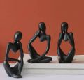 Set of 3 Thinker Statue, Abstract Thinker Statue, Modern Abstract Thinker Figurine Set for Home Office Decor Mini Sculptures for Living Room, Bookshelf, Desktop Decoration, Thinker Ornament. 