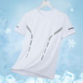 Men Running T-shirt Breathable Stretch Summer Top Gym Fitness Running Thin Short Sleeve Sportswear M-5XL Gray Blue Black White. 