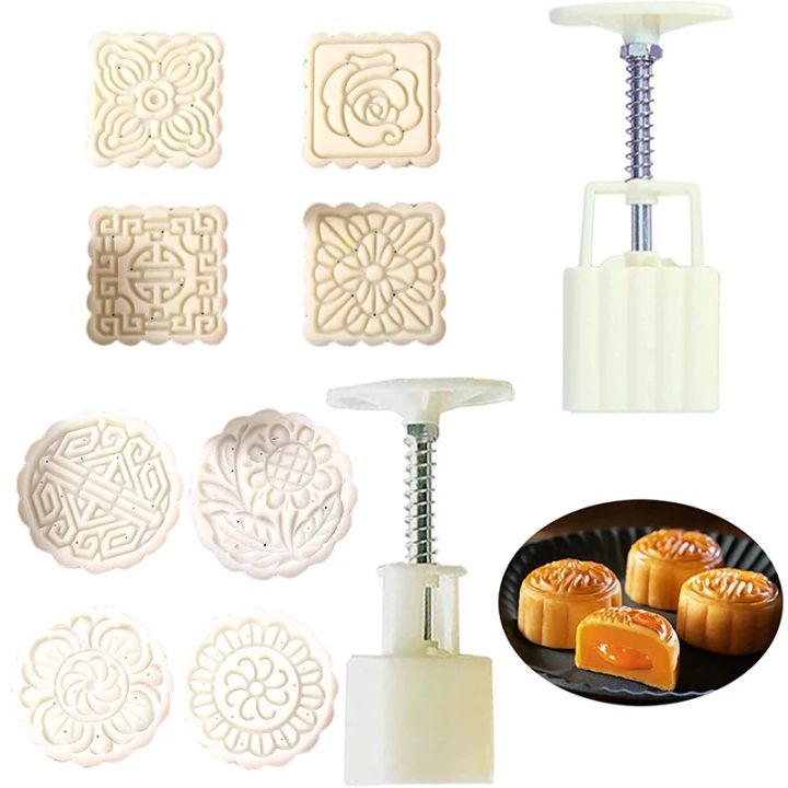 1set DIY Baking Mooncake Mold Hand Press Cookie Stamp Moon for Cake ...