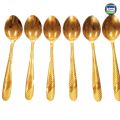 12 Pieces Golden colour Stainless Steel Spoon Set - Add A Touch Of Luxury To Your Dining Table With This Golden Color chopped Spoon And Tea Spoon Set Size 6 Inch multicolor. 