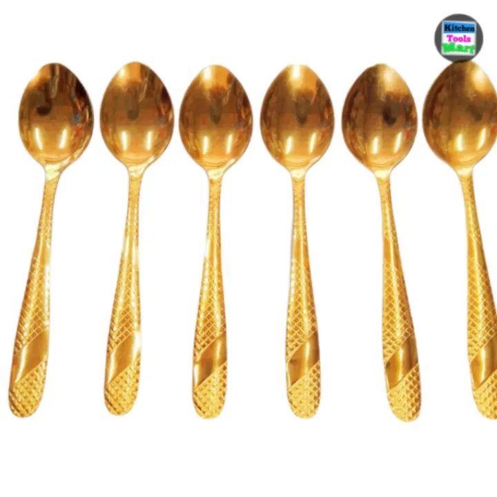 12%20Pieces%20Golden%20colour%20Stainless%20Steel%20Spoon%20Set%20-%20Add%20A%20Touch%20Of%20Luxury%20To%20Your%20Dining%20Table%20With%20This%20Golden%20Color%20chopped%20Spoon%20And%20Tea%20Spoon%20Set%20Size%206%20Inch%20multicolor%20-%20Image%203
