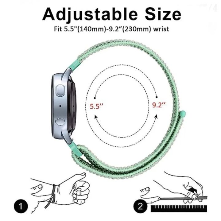 Nylon%20loop%20For%20Samsung%20Galaxy%20Watch%206%205%20Pro/4/classic/gear%20s3%20frontier/active%20Sport%20Bracelet%20Huawei%20watch%20gt2%203%2022mm%2020mm%20Strap%20-%20Image%202