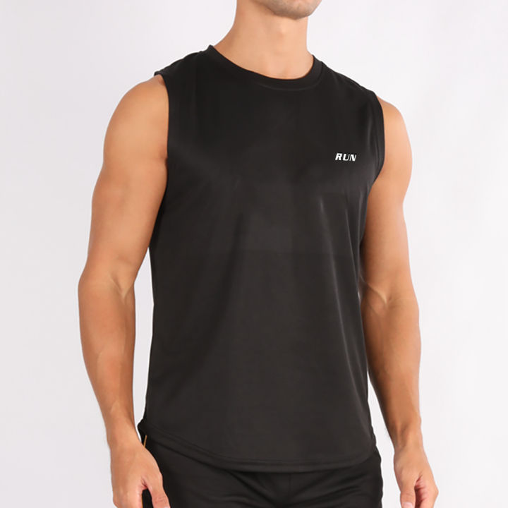 2025 Men's fitness vest quick-drying mesh sportswear fitness sleeveless T-shirt men's GYM sportswear breathable and casual NEW