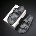 Men's Two Slippers with Buckles, Adjustable Boken Slippers, Couple Style Outdoor Daily Lightweight. 