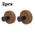 1-4pcs Wall Walnut Wood Hooks Self-adhesive Key Towel Hanger Rack Bathroom Robe Hangers Towel Coat Storage Holder Kitchen Hooks. 