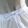 Children Girls 2 Steel Hoops White Petticoat Wedding Gown Dress Underskirt Elastic Waistband Drawstring A-Line Skirt.