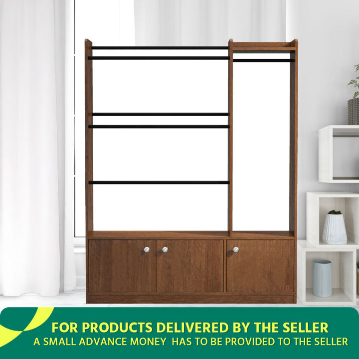 Nifty Nice Alna Heavy Duty Regal Design Engineered Wood Alna with 3 Large Storage Cabinet