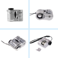 60X Handheld Magnifying Glass Mini Pocket UV Magnifier Portable Jeweler Microscope Loupe With LED Light. 