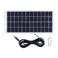 12V Solar Panel Polysilicon 10W Solar Power Bank with DC Port Carabiner Emergency Solar Panel for Monitoring Camera/Mobile Phone. 