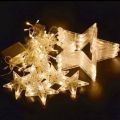 Fairy Lights for Room Decoration Star LED Curtain String 12 Strings in 1 Curtain 6 Big 6 Small Stars Warm Golden Lights Plug one With 8 Different Modes Controller 2.5 Meters. 