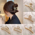 Fashion Metal Hair Claw For Women Gold Silver Color Cross Crab Hair Clip Korean Elegant Geometric Hairpin Girl Hair Accessories. 