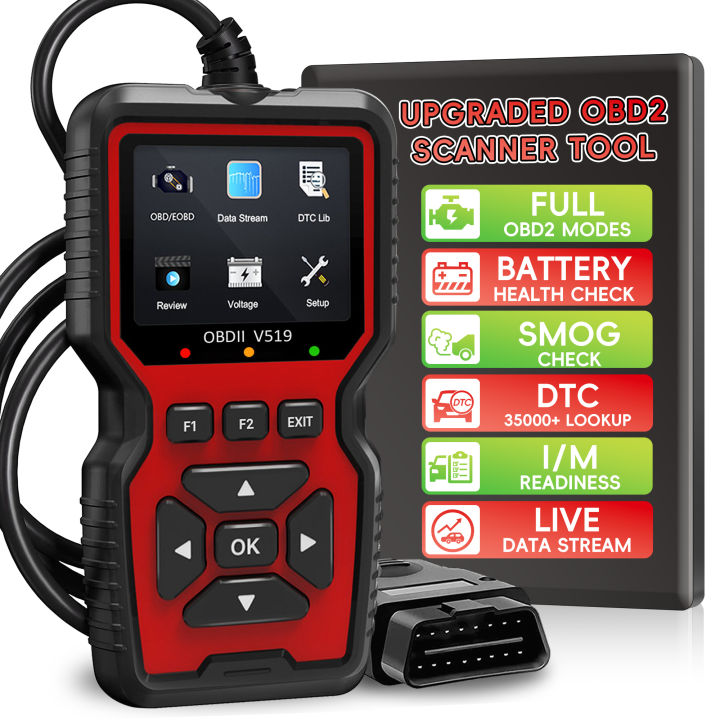 OBD2 Scanner Diagnostic Tool - Check Engine Light Code Reader, Reset ...