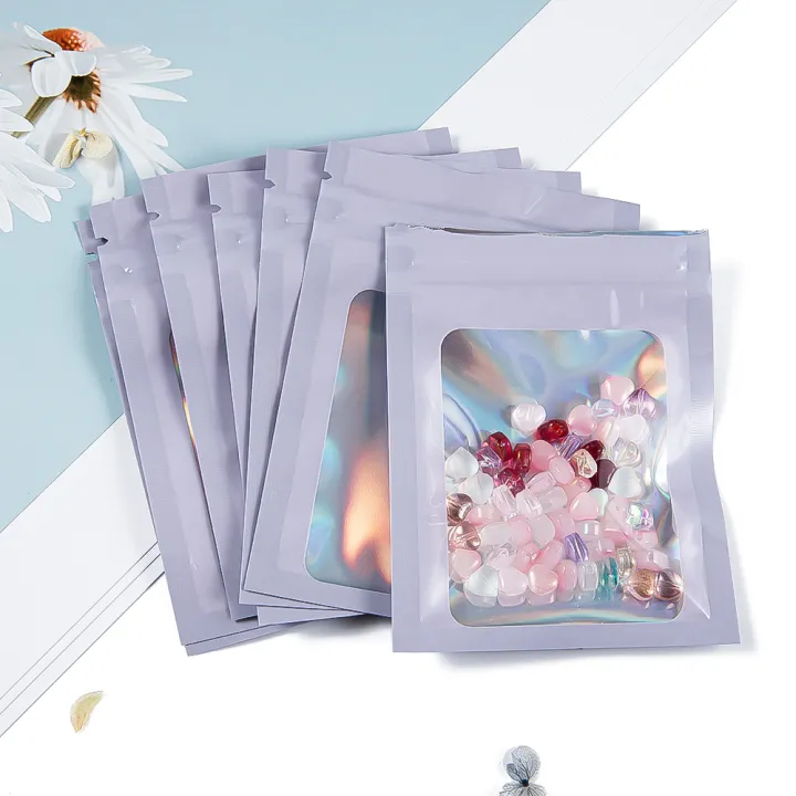 50Pcs%20Thick%20Smell%20Proof%20Mylar%20Bag%20Holographic%20Laser%20Color%20Plastic%20Packaging%20Pouch%20Jewelry%20Retail%20Storage%20Pouch%20%20Zip%20Lock%20Bag%20-%20Image%203