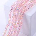 50pcs 8mm Pink/White AB Glass Crystal Watermelon Loose Beads DIY Bracelet Jewelry Making Clothing Accessories. 