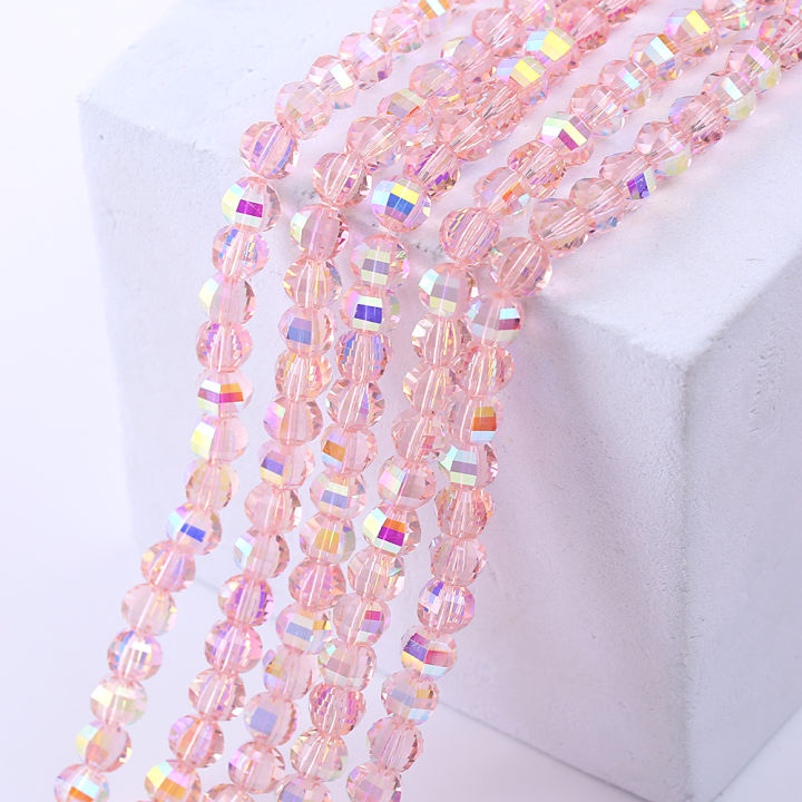 50pcs%208mm%20Pink/White%20AB%20Glass%20Crystal%20Watermelon%20Loose%20Beads%20DIY%20Bracelet%20Jewelry%20Making%20Clothing%20Accessories%20-%20Image%204