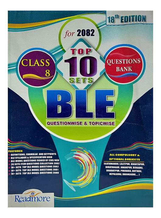 Readmore BLE 10 Sets Question Bank For Grade-8 || New Edition 2082