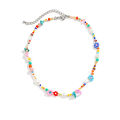 Salircon Boho Multicolor Handwoven Seed Beads Beaded Flower Choker Trend Y2K Imitation Pearl Collar Necklace Women Party Jewelry.
