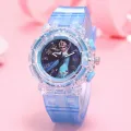 Disney Frozen Princess Pattern Led Glowing Flash Children ​Watch Toys Fashion Quartz Wristwatch Christmas Gifts for Kids. 