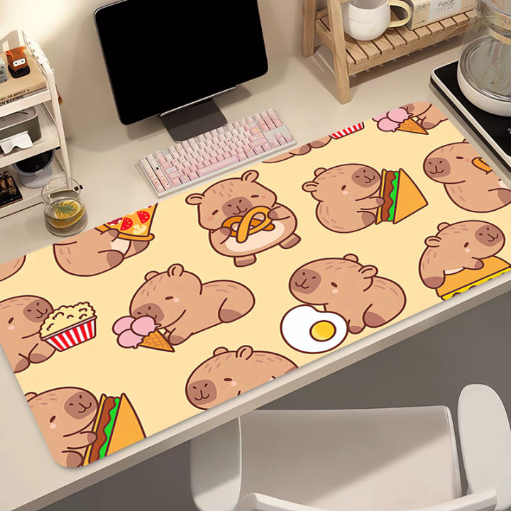 Gaming Mouse Pad Computer Kawaii Capybara Pattern Desk Mouse Mat Gamer Professional Premium Mousepad Speed Control Accessories