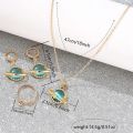 CHINA IMPORTED Necklace Jewelry Women's New Ball Necklace Earrings Ring New Titanium Alloy suit All-match High-end Clavicle Chain Accessories.
