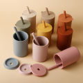 Baby Feeding Straw Drinkware Cup Baby Cute Learning Feeding Cup Food Grade  BPA Free Silicone Toddler Water Bottle Tableware. 